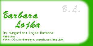 barbara lojka business card